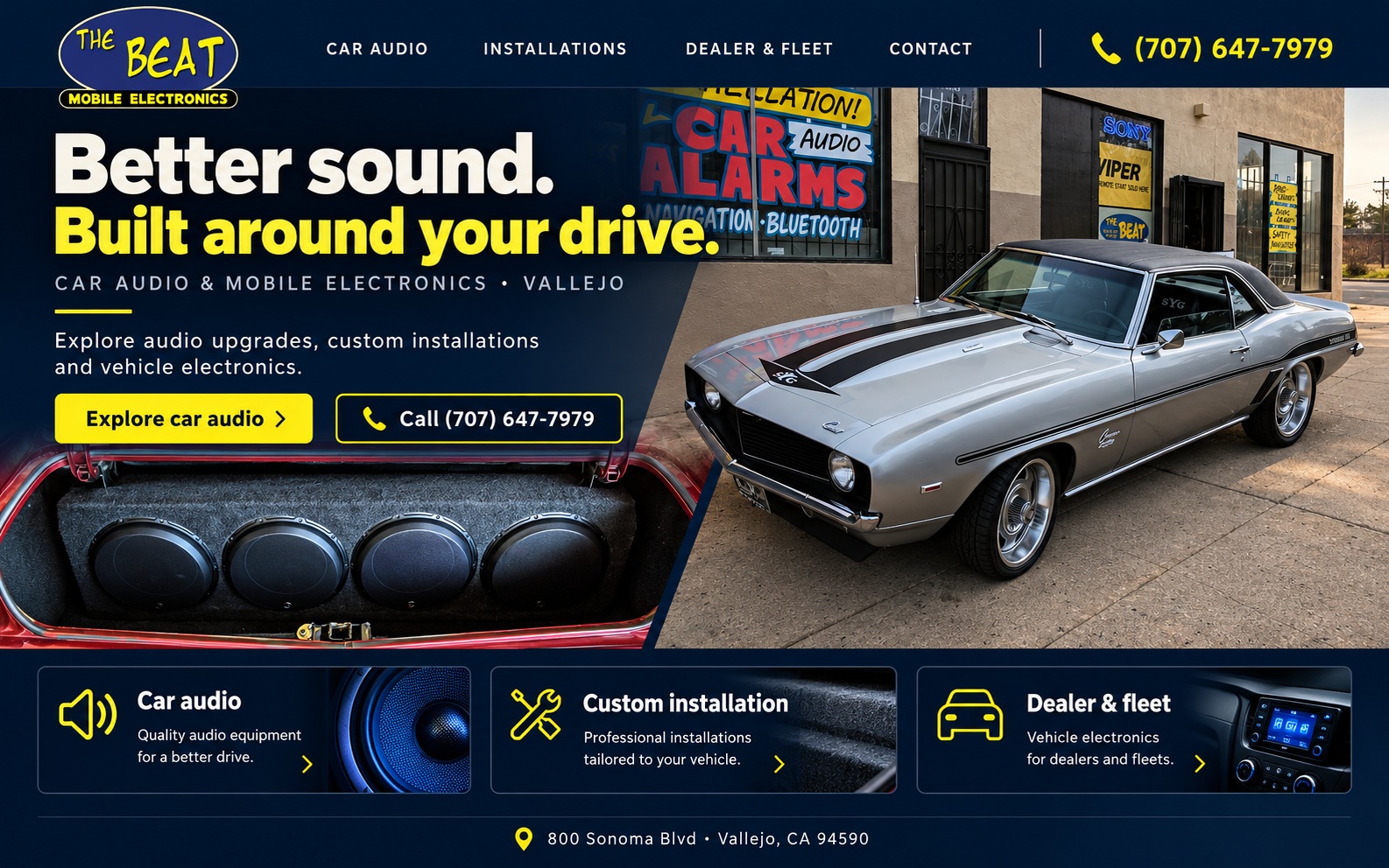 Proposed The Beat Mobile Car Audio homepage preview